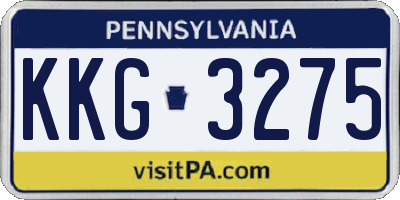 PA license plate KKG3275