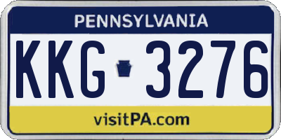 PA license plate KKG3276