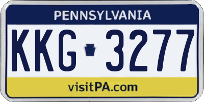 PA license plate KKG3277