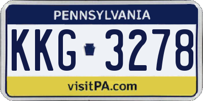 PA license plate KKG3278