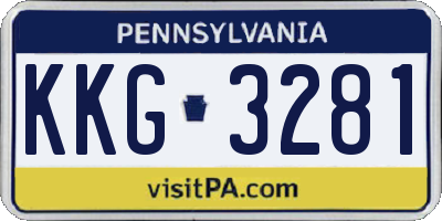 PA license plate KKG3281