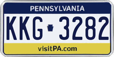 PA license plate KKG3282