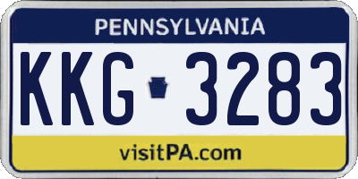 PA license plate KKG3283