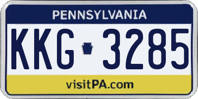 PA license plate KKG3285