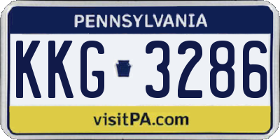 PA license plate KKG3286