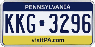 PA license plate KKG3296