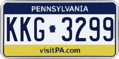 PA license plate KKG3299