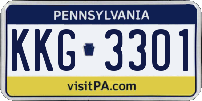PA license plate KKG3301
