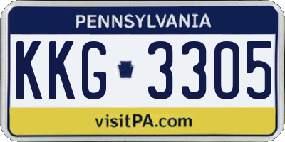 PA license plate KKG3305
