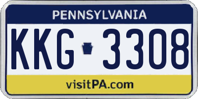 PA license plate KKG3308