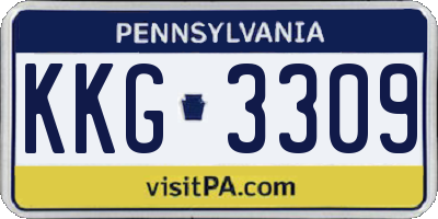PA license plate KKG3309