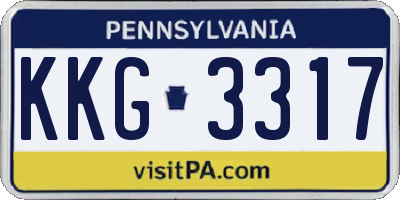 PA license plate KKG3317
