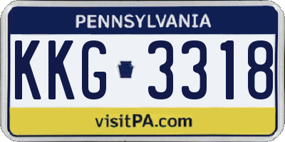 PA license plate KKG3318