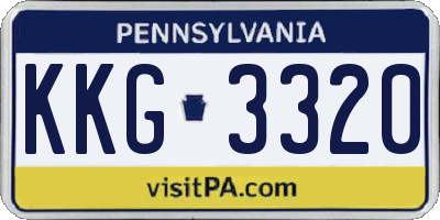 PA license plate KKG3320