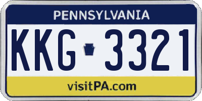 PA license plate KKG3321