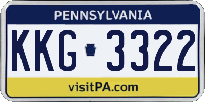 PA license plate KKG3322