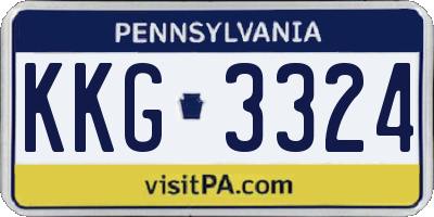 PA license plate KKG3324