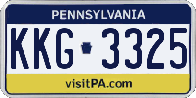 PA license plate KKG3325