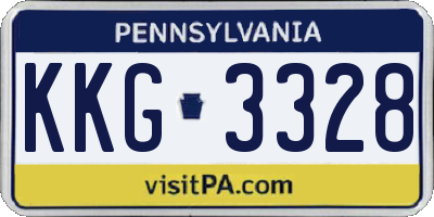 PA license plate KKG3328