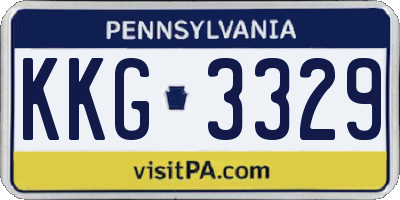 PA license plate KKG3329
