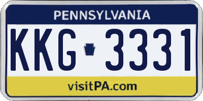 PA license plate KKG3331