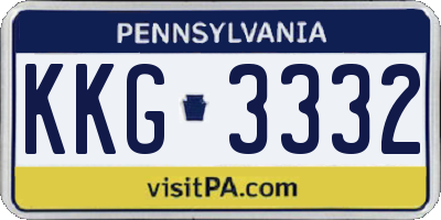 PA license plate KKG3332