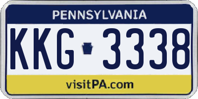 PA license plate KKG3338