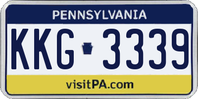 PA license plate KKG3339