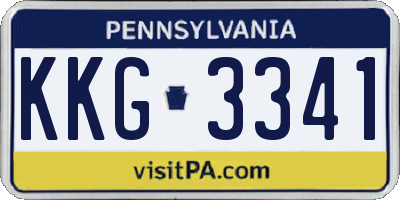 PA license plate KKG3341