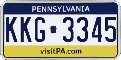 PA license plate KKG3345