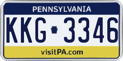 PA license plate KKG3346