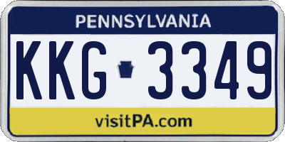 PA license plate KKG3349