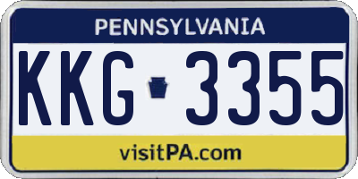 PA license plate KKG3355