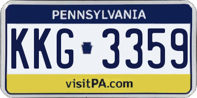 PA license plate KKG3359