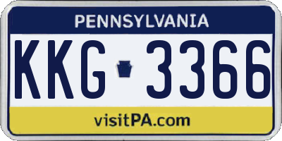 PA license plate KKG3366