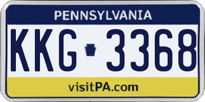 PA license plate KKG3368