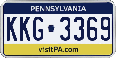 PA license plate KKG3369