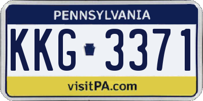 PA license plate KKG3371