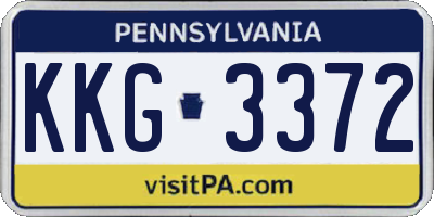 PA license plate KKG3372