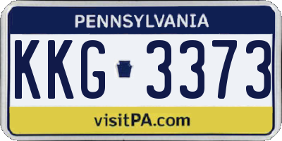 PA license plate KKG3373