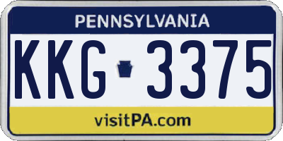 PA license plate KKG3375