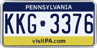 PA license plate KKG3376