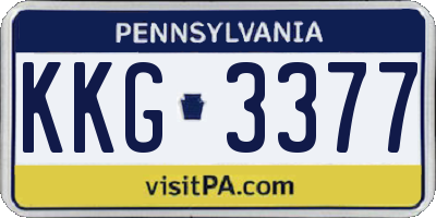PA license plate KKG3377
