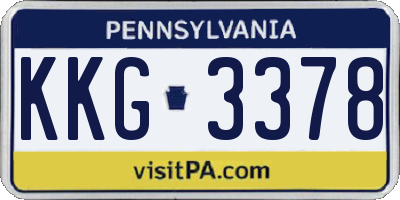 PA license plate KKG3378