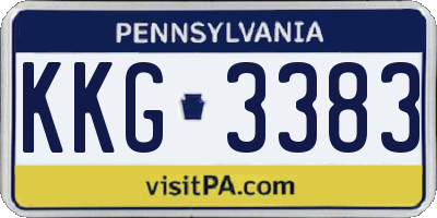 PA license plate KKG3383