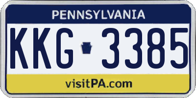 PA license plate KKG3385