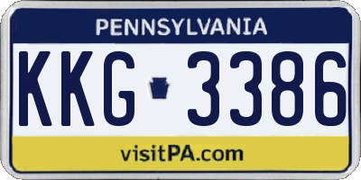 PA license plate KKG3386