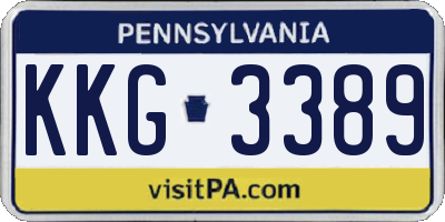 PA license plate KKG3389