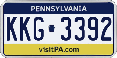 PA license plate KKG3392