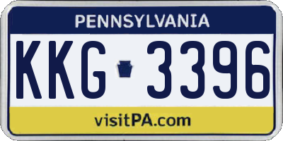PA license plate KKG3396
